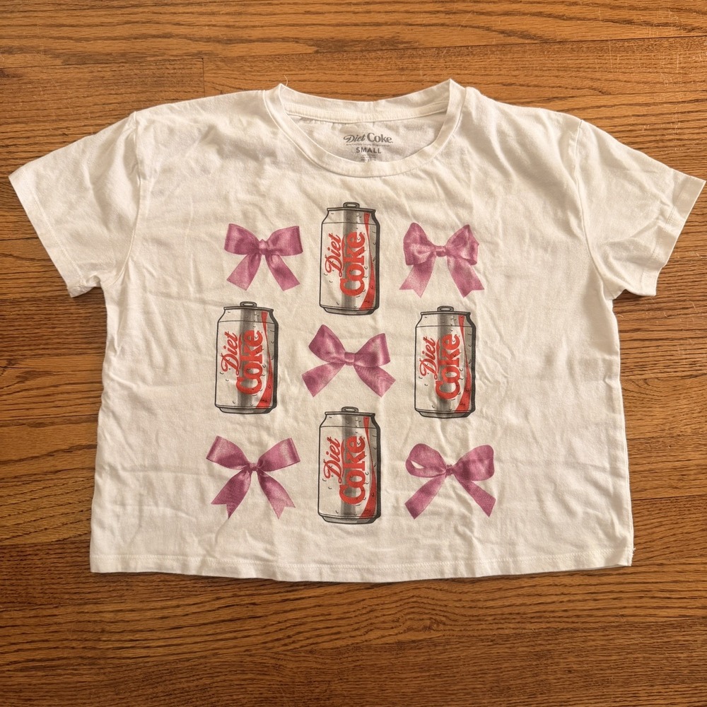 Diet Coke Bow Cropped Tee, Size S